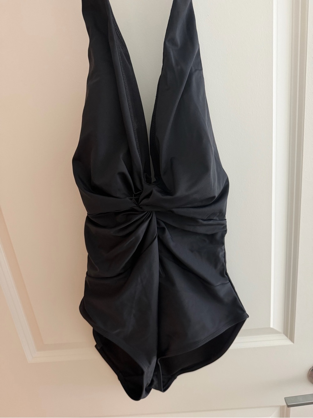 Oasis Black Twist-Front One-Piece Swimsuit